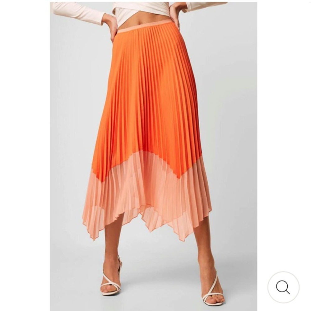 French Connection Ali Two Toned Pleated Midi Skirt Size 4